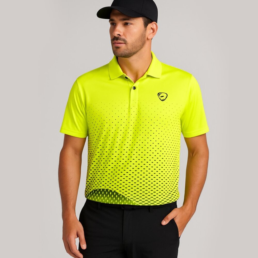 Sport-Dri Men's Neon Yellow Performance Golf Polo – Size Large